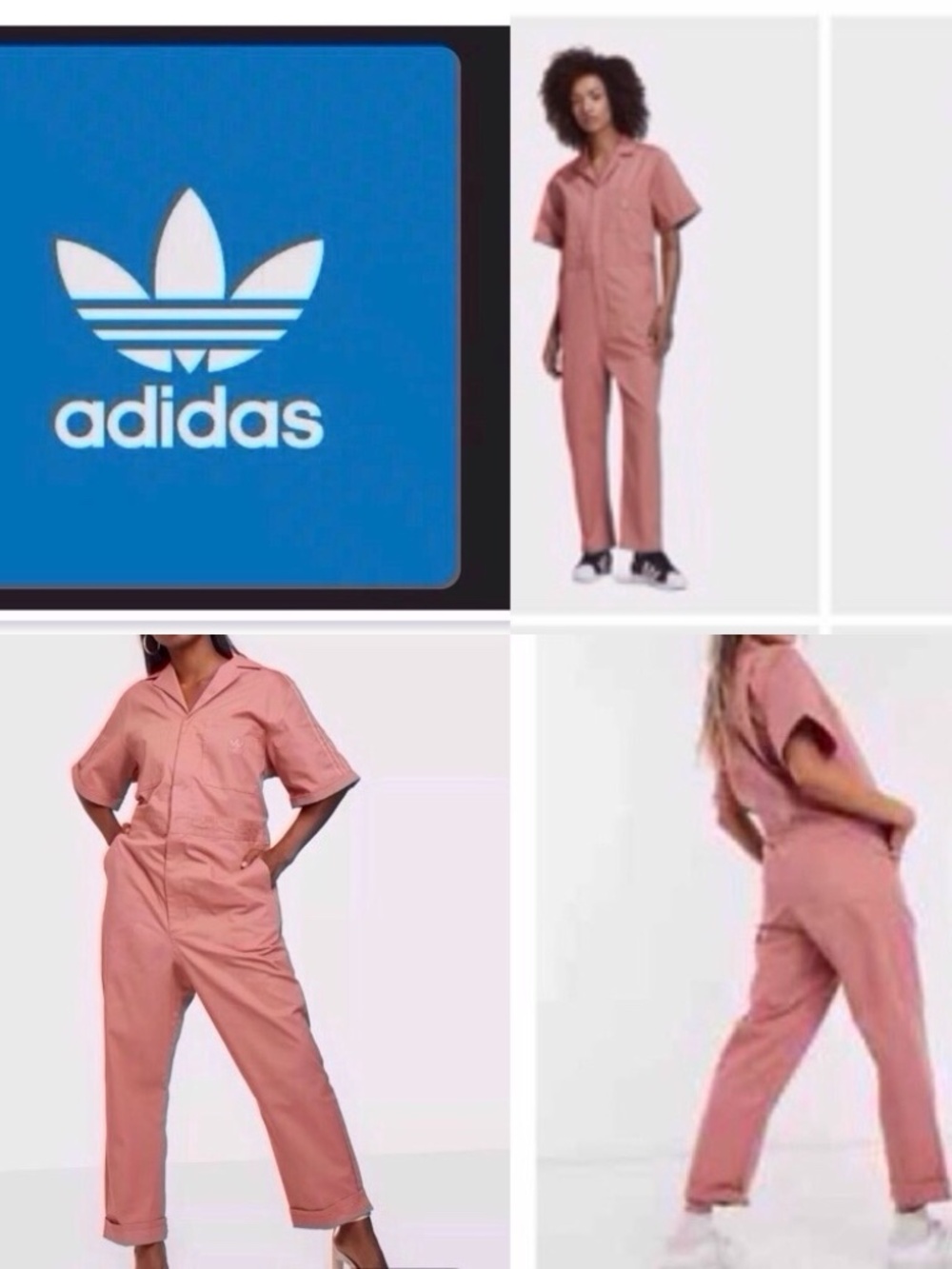 Like new Adidas Originals Unisex Boiler Jumpsuit Cotton Size M Ash P…